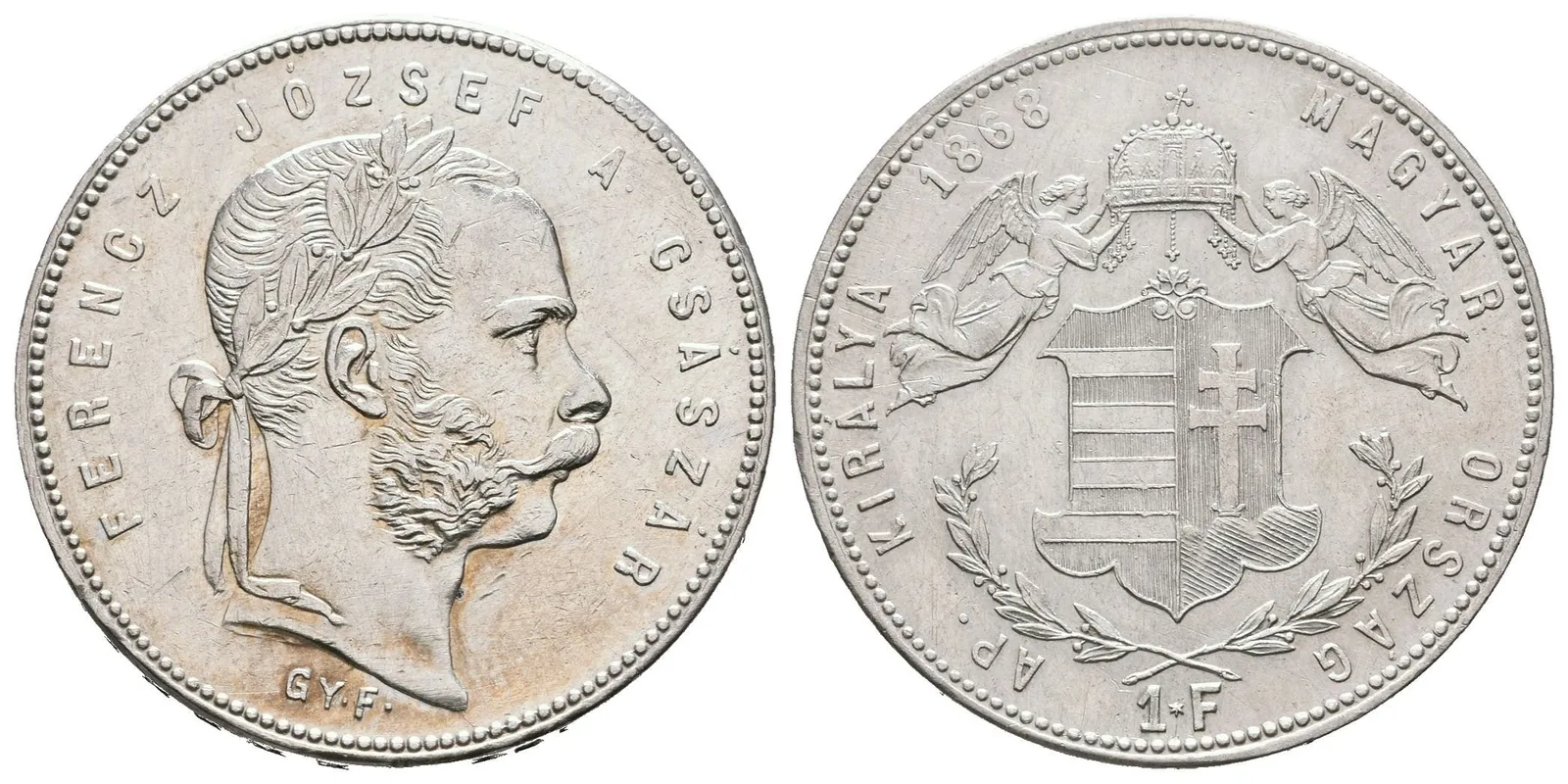 Zlatník 1868 GYF, zbytky lesku, patina, škr. — 1