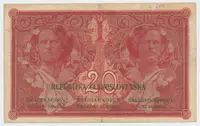 Československo, 20 Koruna 1919, série P 082, tisk Národní Politika Praha, Hej.10a - fotografie 2