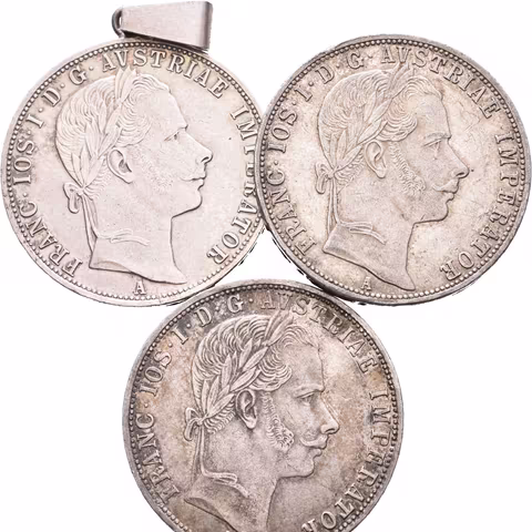 Zlatník 1860 A, 1x ouško, patina, rysky a hranky_3 ks
