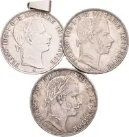 Zlatník 1860 A, 1x ouško, patina, rysky a hranky_3 ks — 1