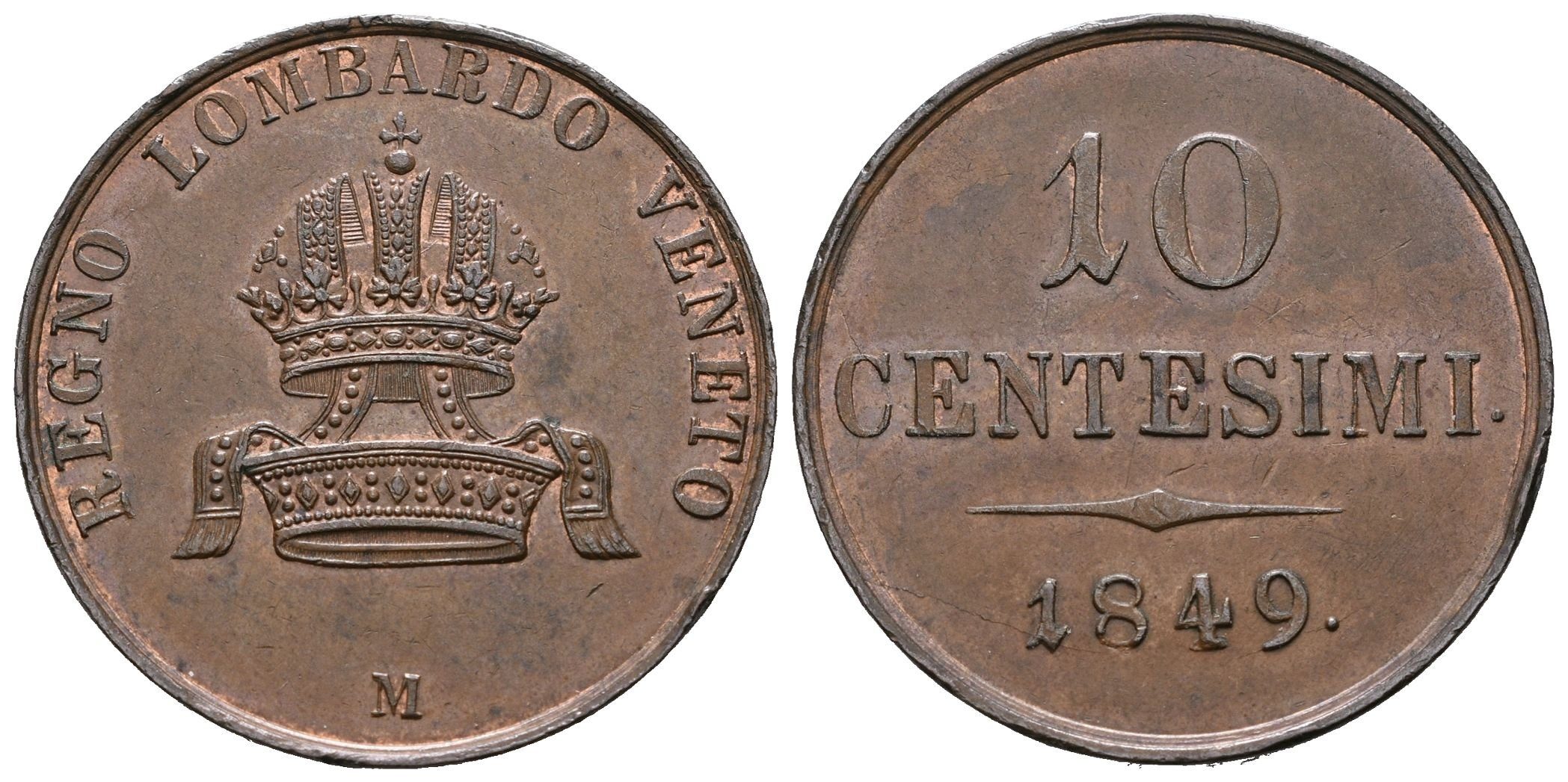 10 Centesimi 1849 M