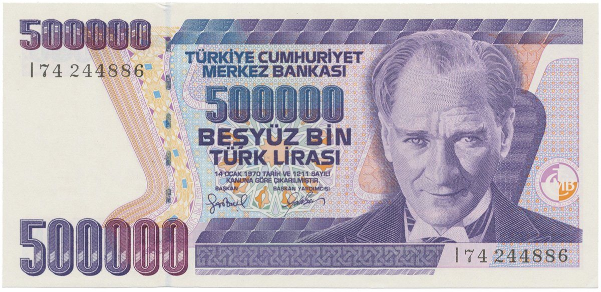 Turecko, 500.000 Lira (1998), P.212