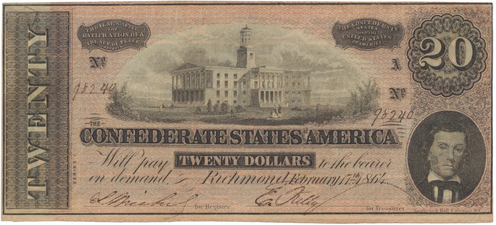CSA, 20 Dollar 1864, P.69