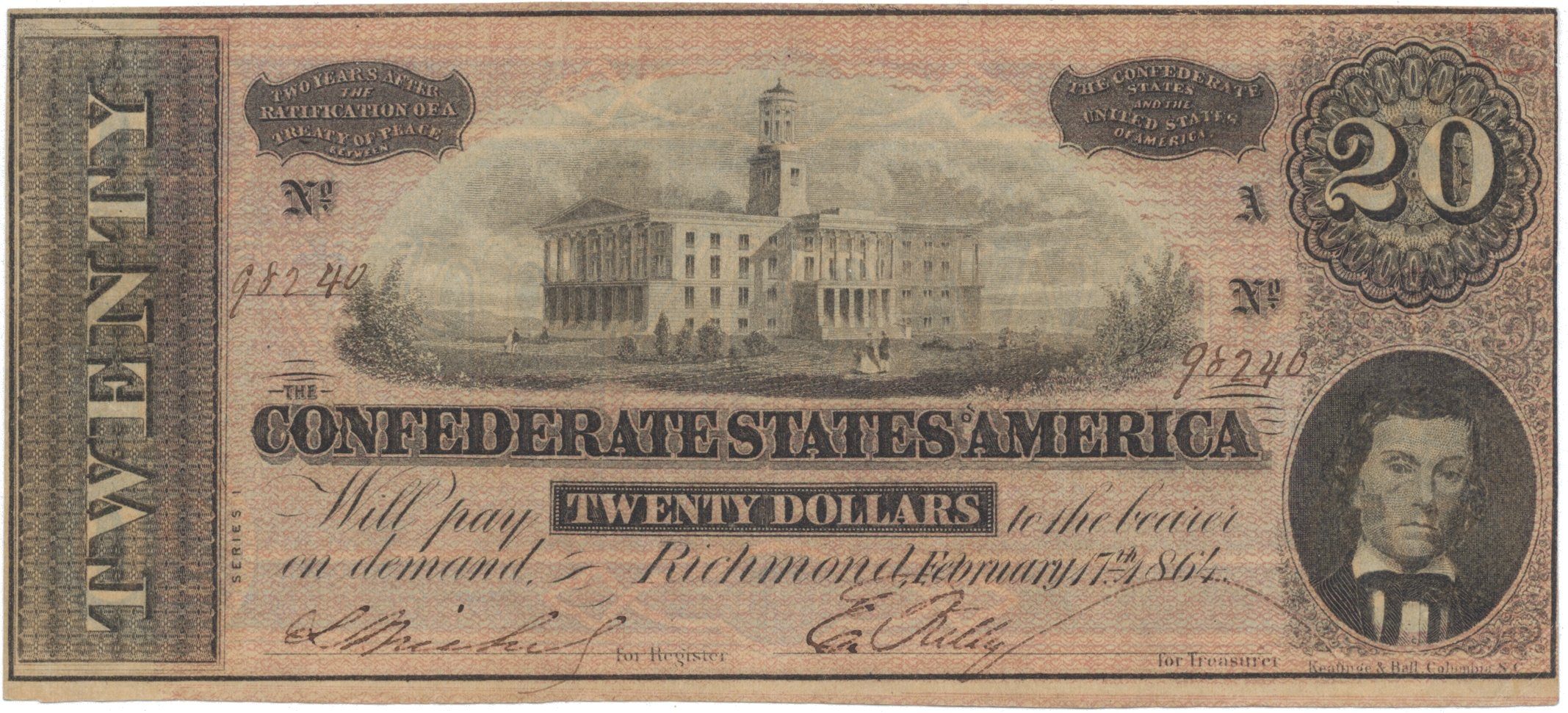 CSA, 20 Dollar 1864, P.69