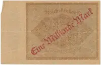 Německo, 1 Milliarde Mark 1923, Ro.110f - fotografie 2