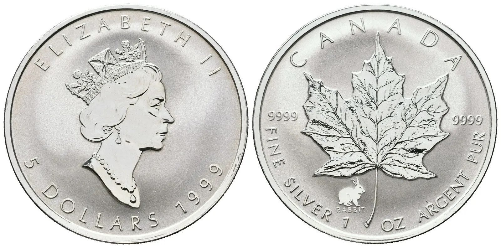 Kanada, 5 Dollars 1999 - Maple Leaf - Rabbit