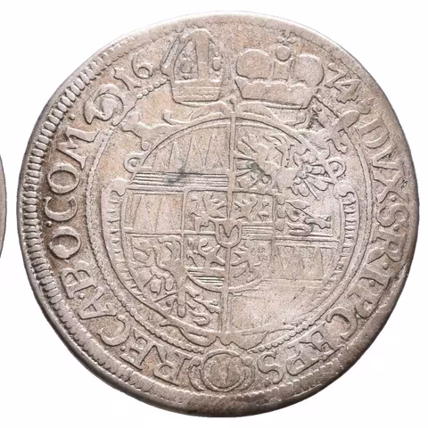 VI Krejcar 1674, SV.342, patina, vady střížku