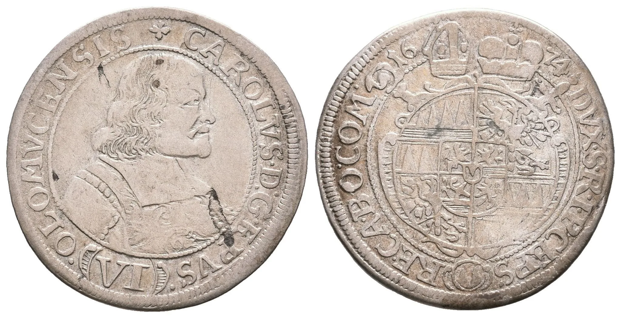 VI Krejcar 1674, SV.342, patina, vady střížku — 1