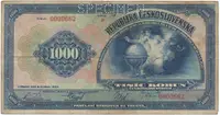 1000 Koruna 1932, série B 0000662, SPECIMEN, Hej.26a.S1