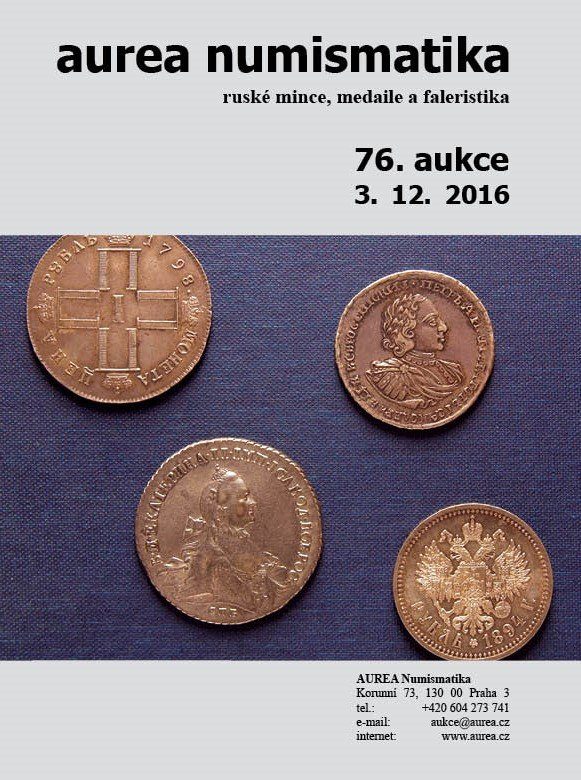 76. Aukce - ruské mince, medaile a faleristika