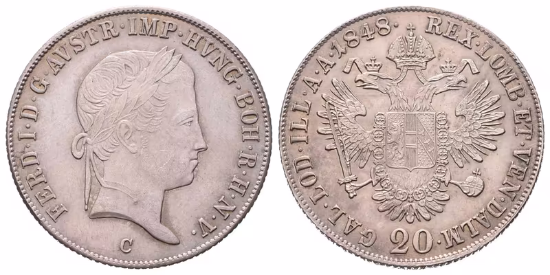 Ferdinand V., 20 Krejcar 1848 C, Praha