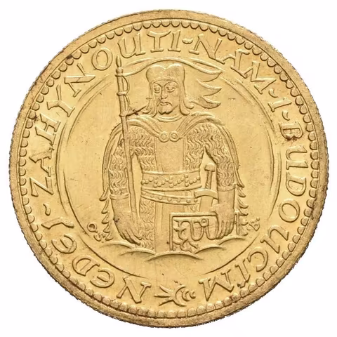 Dukát 1933 (raženo 57597 ks), pěkná zachovalost, patina, zbytky lesku, drobné rysky
