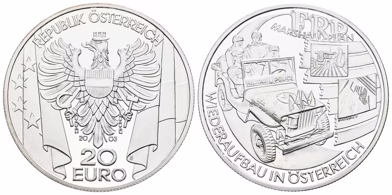 Rakousko, 20 Euro 2003 - Obnova Rakouska