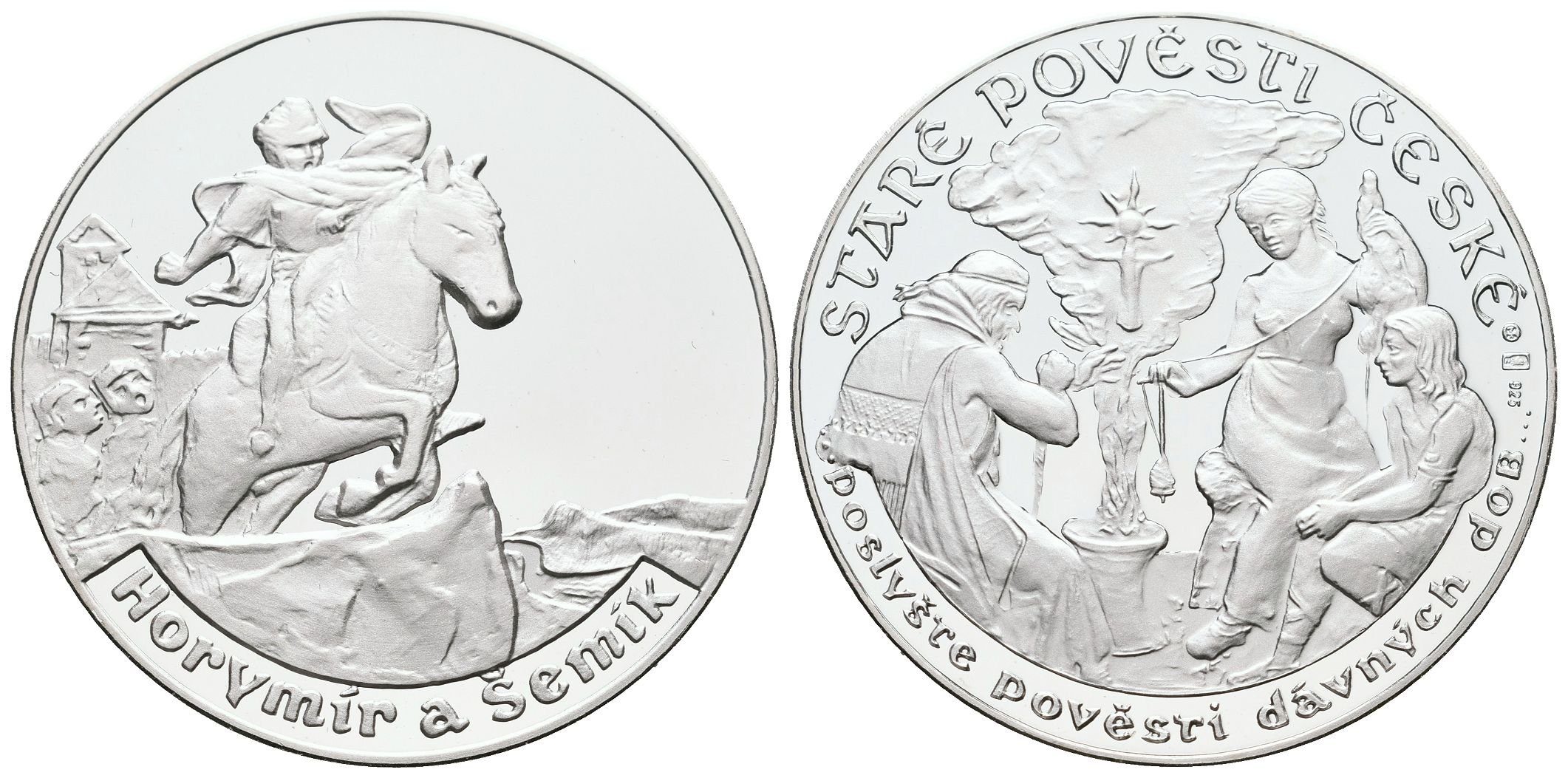 Stříbrná investiční medaile - Staré pověsti české - Horymír a Šemík- Ag 20 g - 925/1000