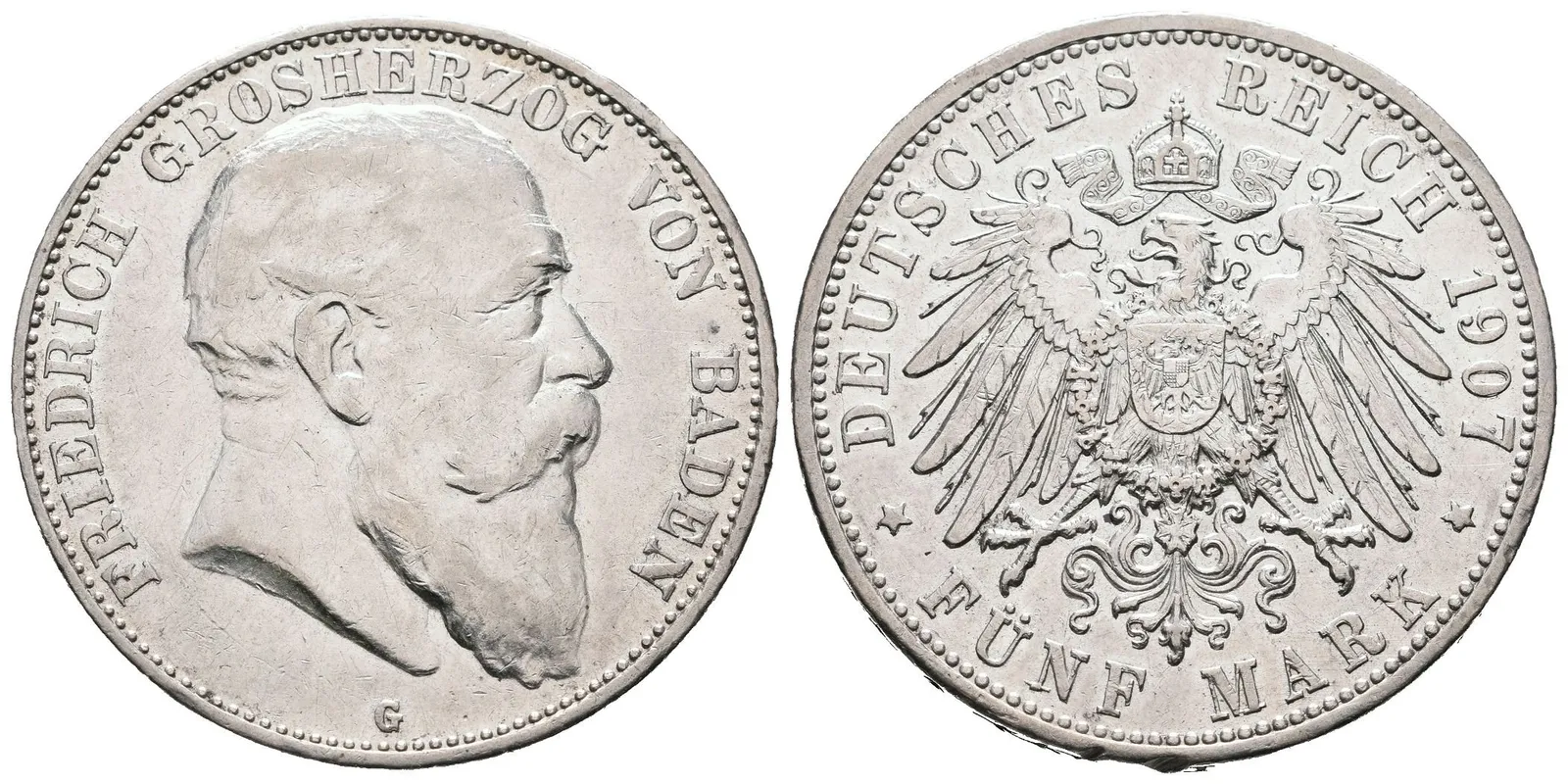 Baden, 5 Marka 1907 G