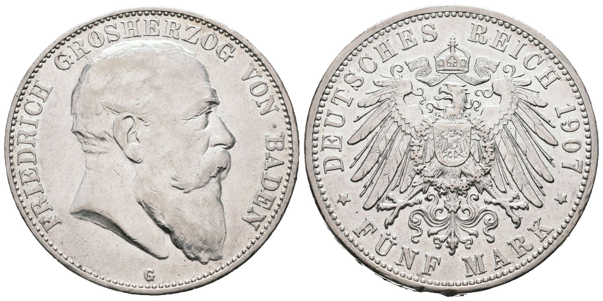 Baden, 5 Marka 1907 G