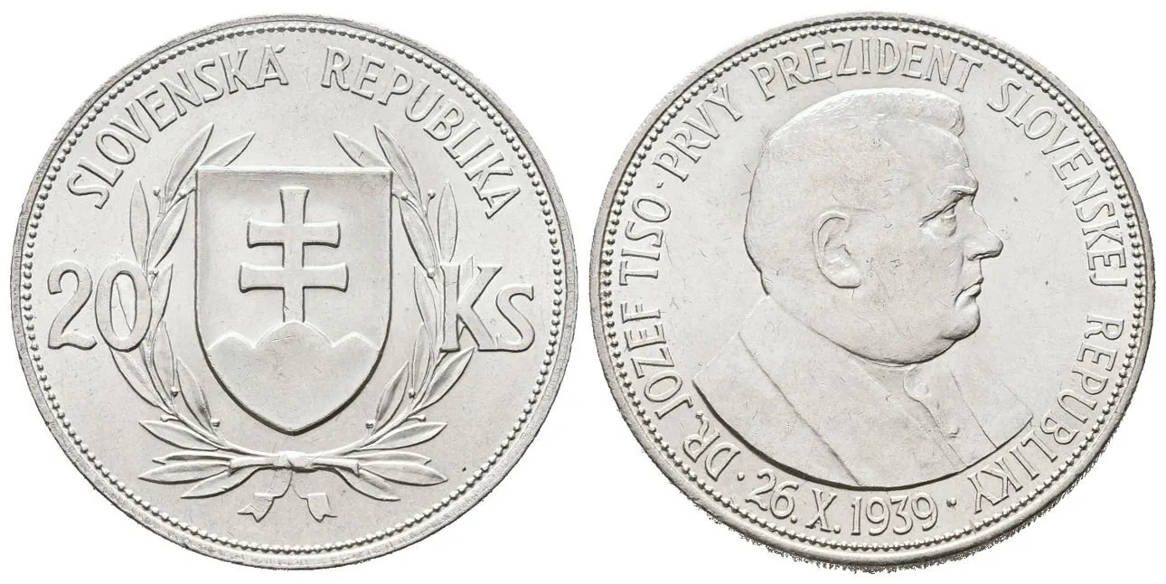 20 Koruna 1939 - Jozef Tiso