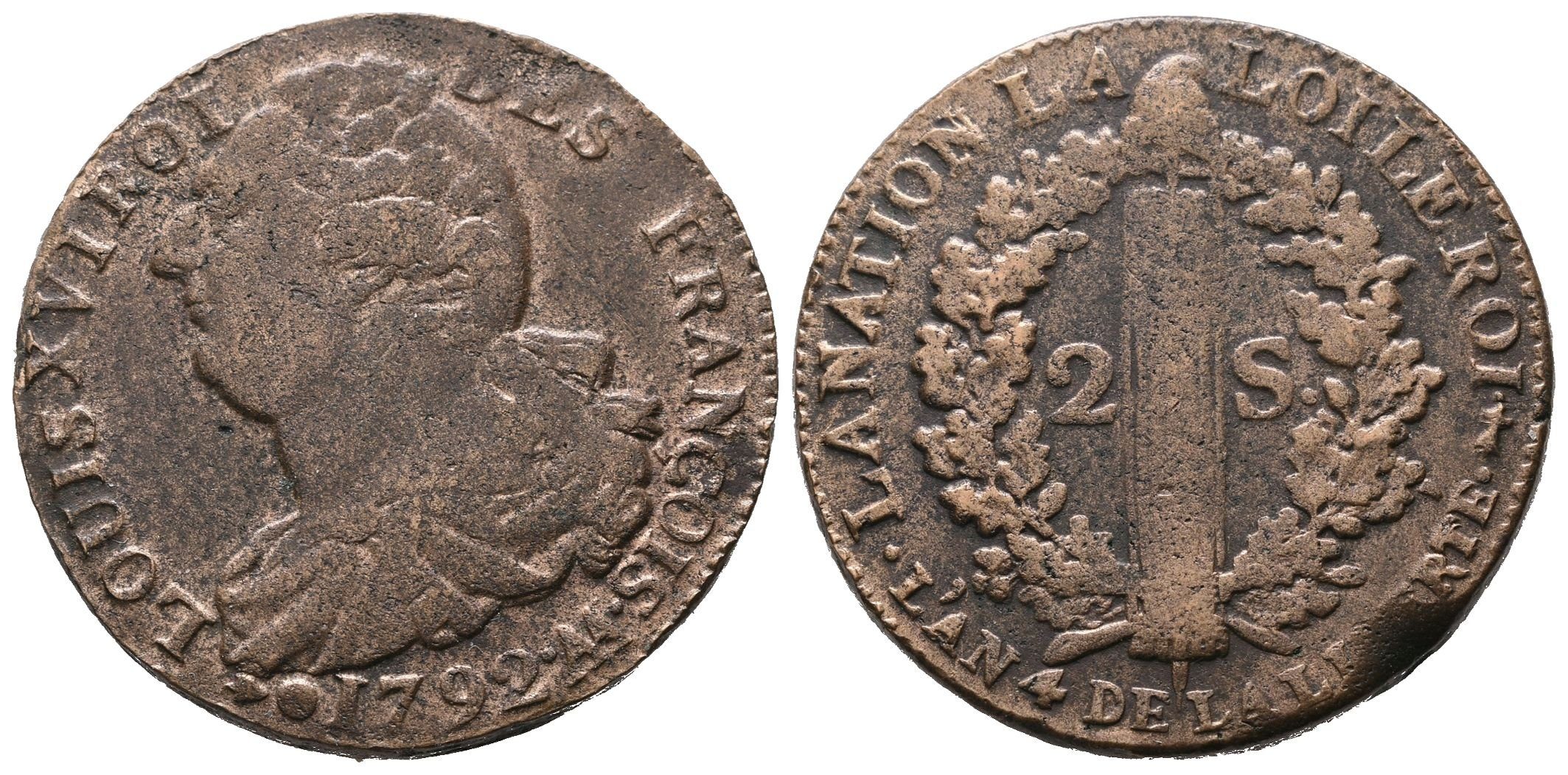 Francie, 2 Sol 1792 AA