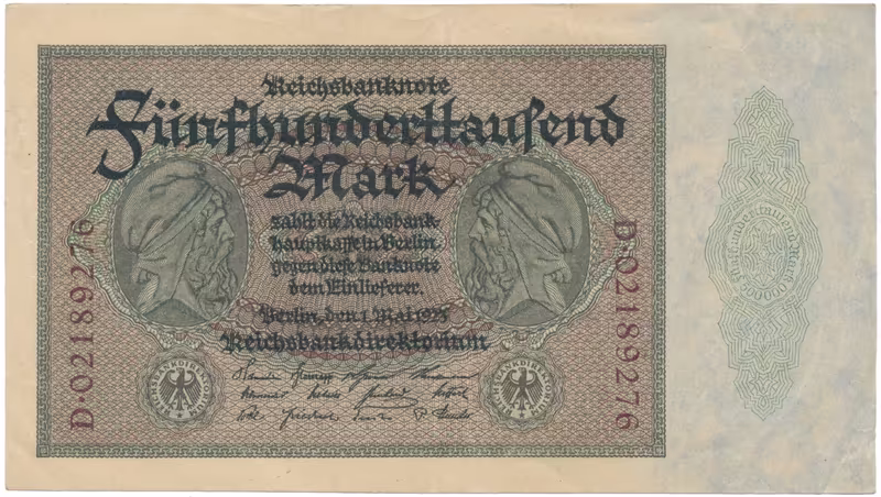 Německo, 500000 Mark 1923, Ro.87b