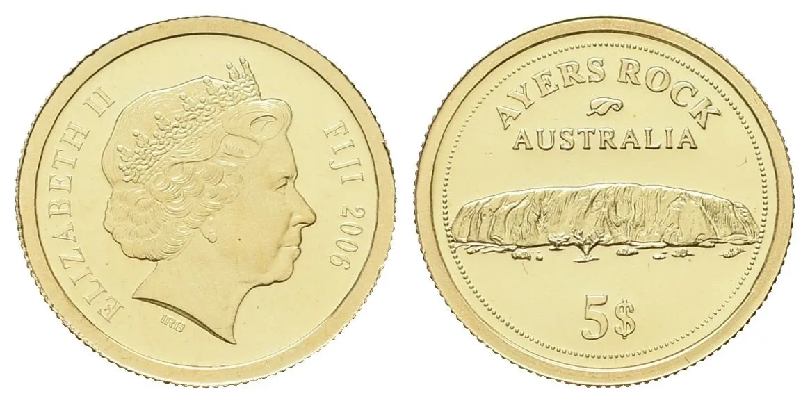 5 dolarů - 2006 - Au 1,25 g - 0,585 - Ayers rock