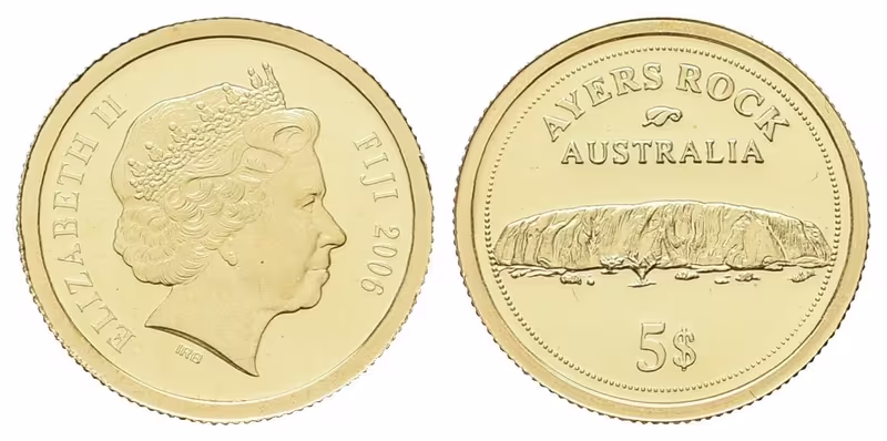 5 dolarů - 2006 - Au 1,25 g - 0,585 - Ayers rock