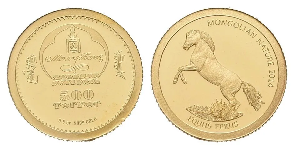 Mongolsko, 500 Tugrik 2014 - Kůň