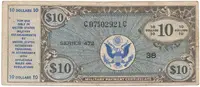USA, vojenské vydání MPC, 10 Dollars (1948~1951), P.M21