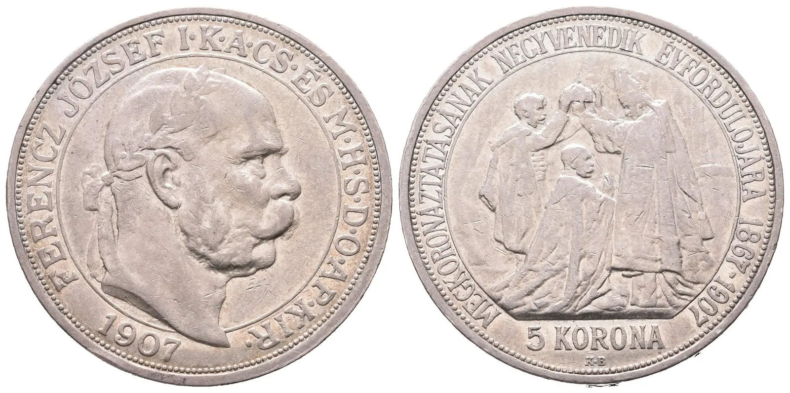 5 Koruna 1907 KB - jubilejní