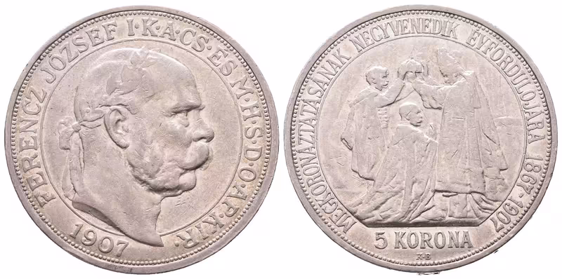 5 Koruna 1907 KB - jubilejní