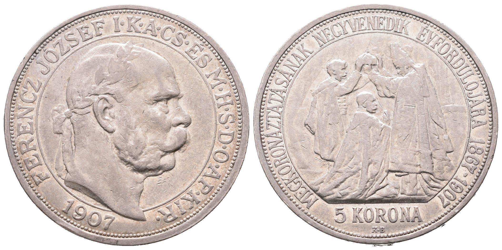 5 Koruna 1907 KB - jubilejní
