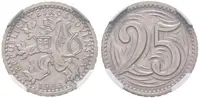 25 Haléř 1933, etue NGC, hodnocení MS 65, — 1