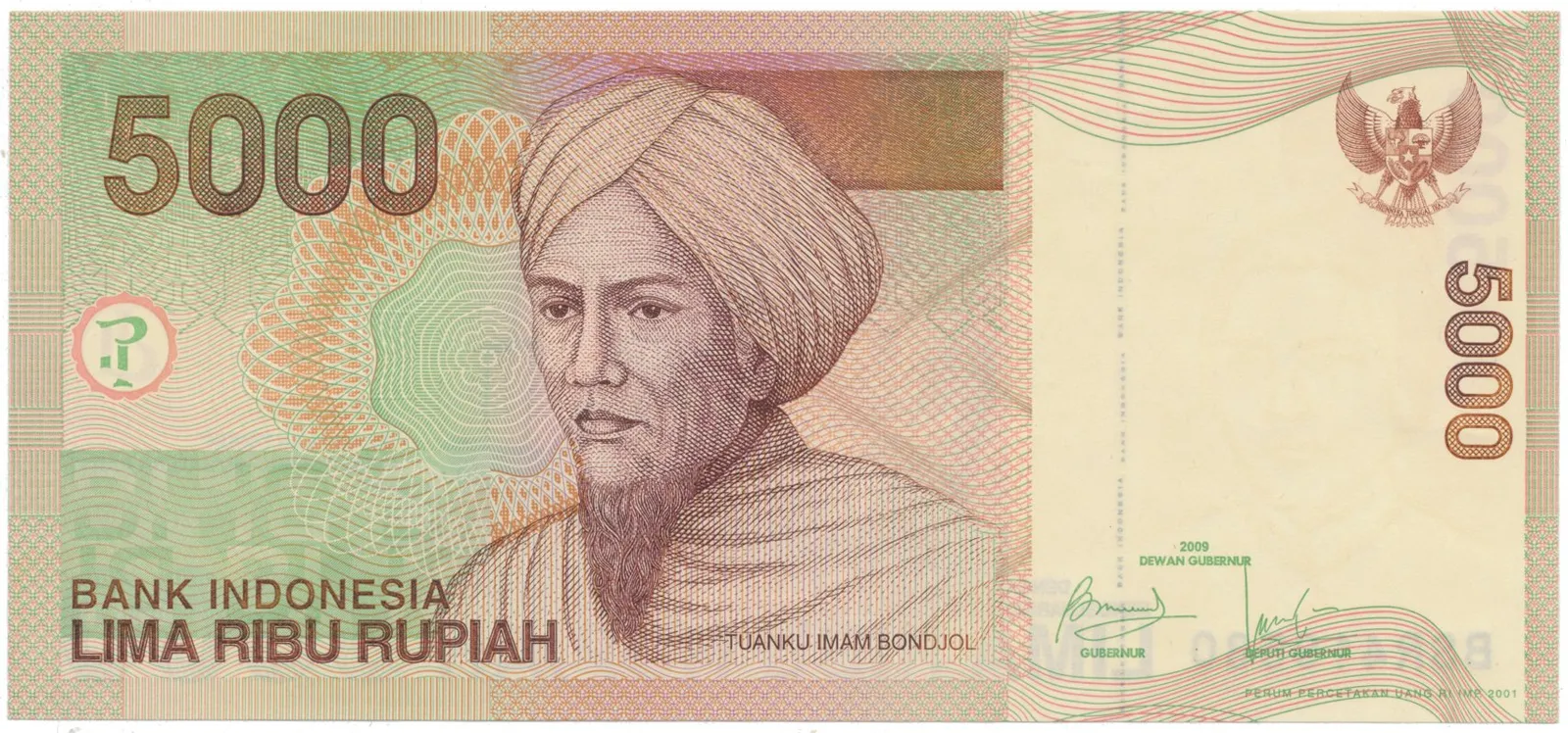 Indonésie, 5000 Rupiah 2001~2007, P.142