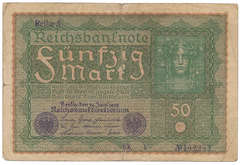 Německo, 50 Mark 1919, Reihe 3, Ro.62c