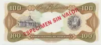 Venezuela, 100 Bolivares 1992, anulát - ESPECIMEN SIN VALOR, P.66es - fotografie 2