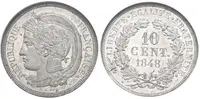 10 Centimes 1848 - Essai (Zkušební ražba), bílý kov, MAZ-1348A, — 1