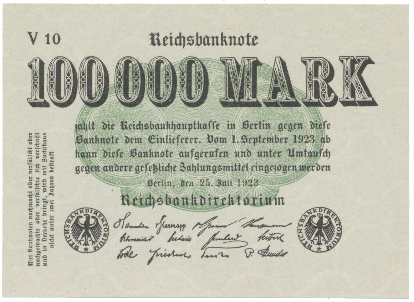 Německo, 100 000 Mark 1923, Ro.90b