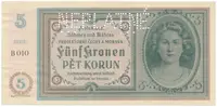 5 Koruna b.d. (1940), série B, NEPLATNÉ, Hej.31a.S2
