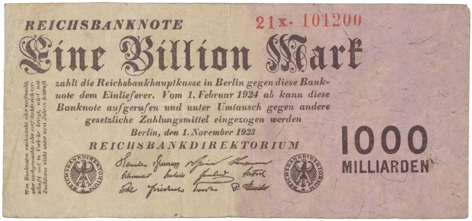 Německo, 1 Billion Mark 1923, Ro.126b