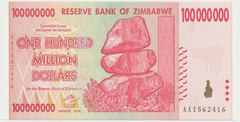 Zimbabwe, 100 Million Dollars 2008, P.80