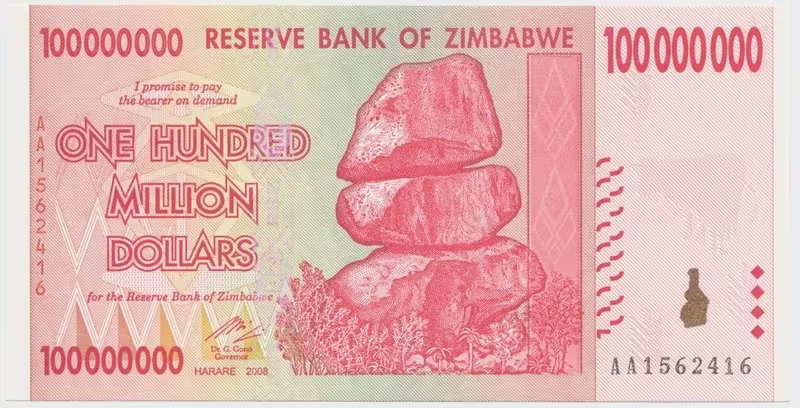 Zimbabwe, 100 Million Dollars 2008, P.80