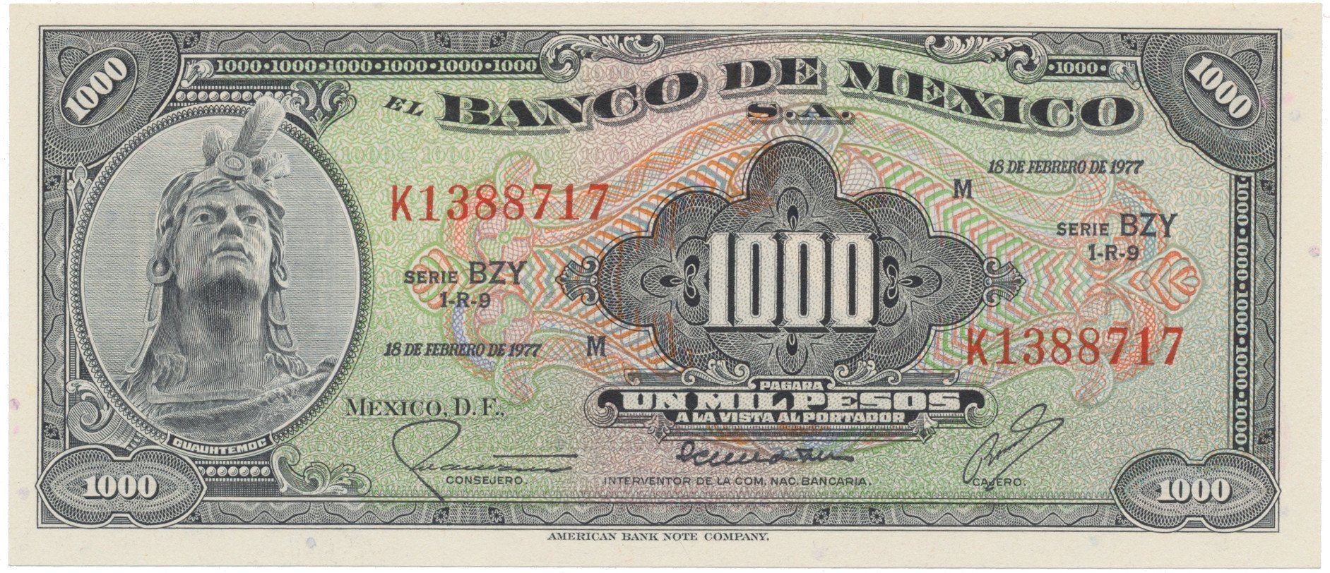 Mexiko, 1000 Pesos 1977, P.52t