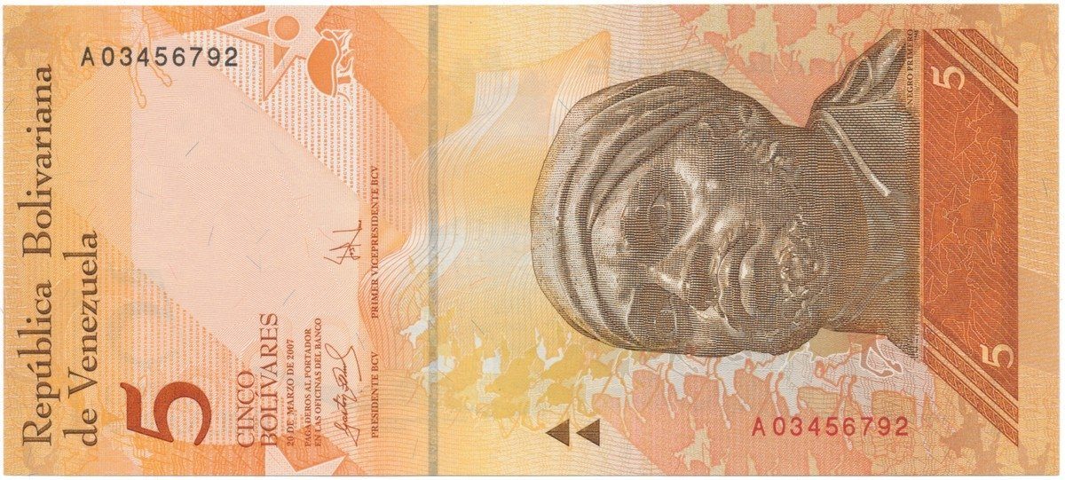 Venezuela, 5 Bolivares 2007, P.89a