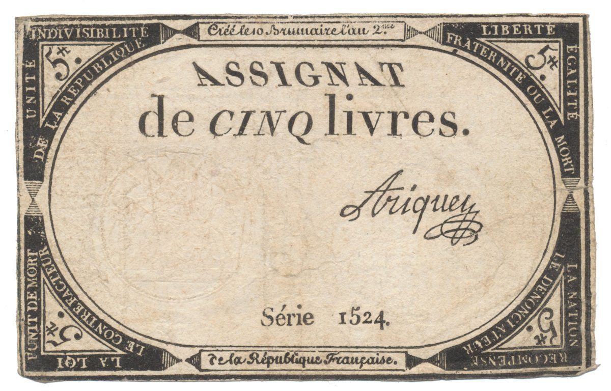 Francie, 5 Livres 1793, P.A76