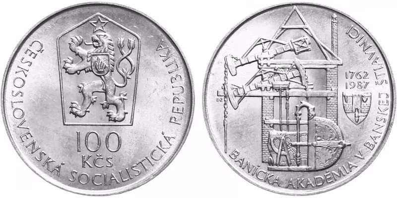 100 Kčs 1987 - Akademie v Banské Štiavnici