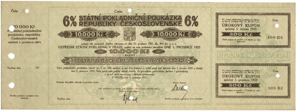 Státní pokladniční poukázky, 1919 - 1939 — 1