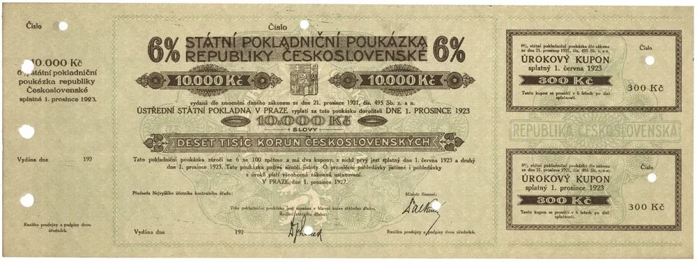 Státní pokladniční poukázky, 1919 - 1939 — 1