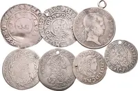 Soubor stříbrných mincí - Pražský groš Karla IV. a Vladislava II., — 1