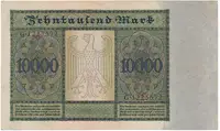 Německo, 10.000 Mark 1922, velký formát, Ro.68a - fotografie 2