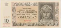 10 Koruna 1942, série N, SPECIMEN, Hej.37b1.S1