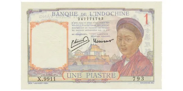 Franc. Indočína, 1 Piastre (1949), P.054e